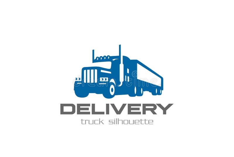 Pesado logístico del diseño del logotipo del camión de reparto del cargo ilustración del vector Pesado logístico del diseño del logotipo del camión de reparto del cargo ilustración del vector