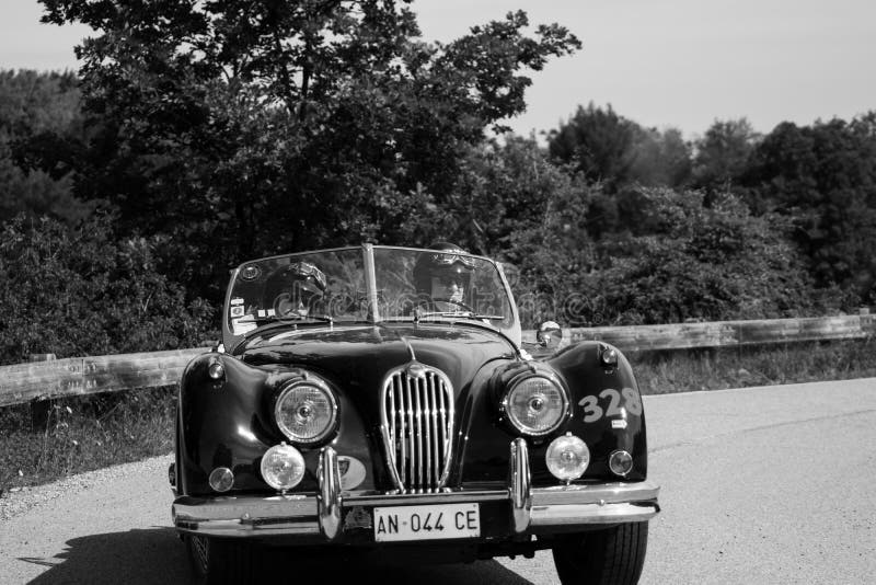 JAGUAR XK140 OTS 1954 on an Old Racing Car in Rally Mille Miglia 2018