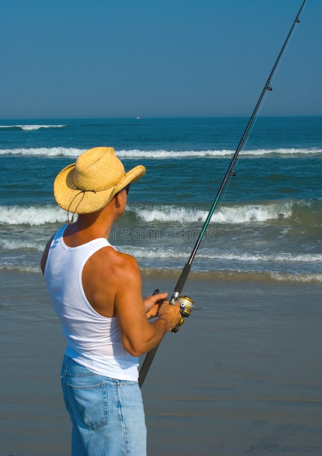 Pesca de ressaca fotografia de stock royalty free Pesca de ressaca fotografia de stock royalty free