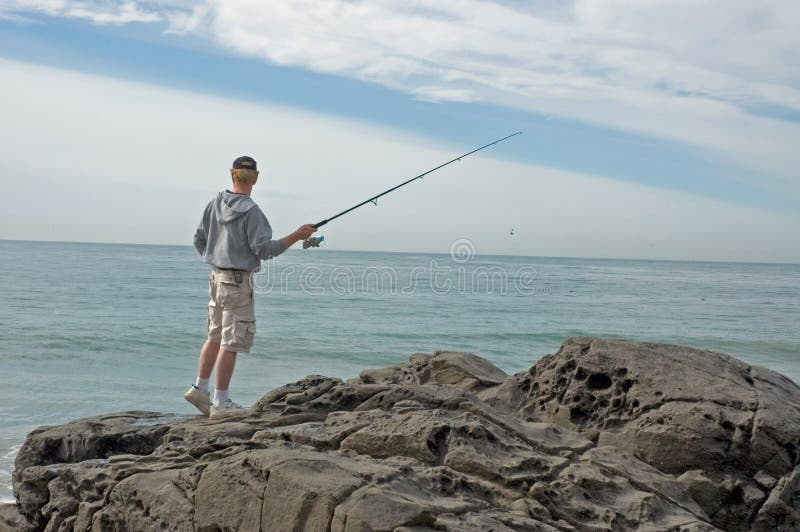 Pesca de uma rocha