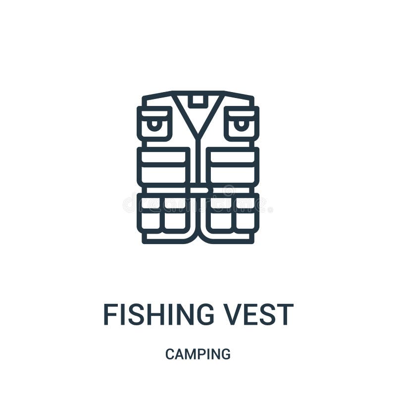 pesca de vector del icono del chaleco de la colecci?n que acampa L?nea fina que pesca el ejemplo del vector del icono del esquema ilustración del vector pesca de vector del icono del chaleco de la colecci?n que acampa L?nea fina que pesca el ejemplo del vector del icono del esquema ilustración del vector