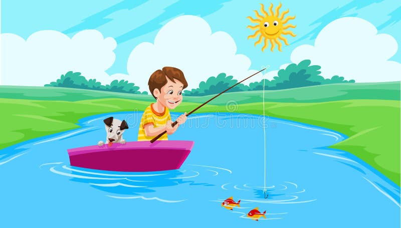 Pesca di lago, illustrazione royalty illustrazione gratis Pesca di lago, illustrazione royalty illustrazione gratis