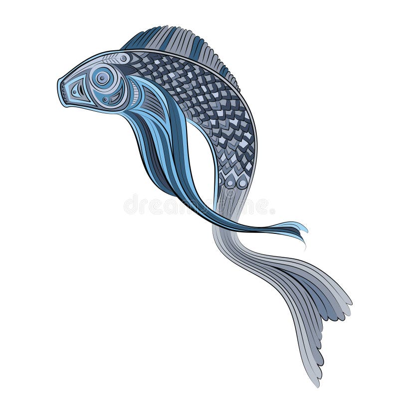 Pescado estilizado decorativo ilustración del vector Pescado estilizado decorativo ilustración del vector