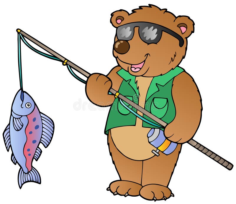 Pescador do urso dos desenhos animados
