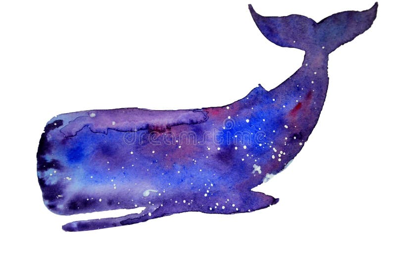Pescados de la ballena de la acuarela aislados en un fondo blanco stock de ilustración Pescados de la ballena de la acuarela aislados en un fondo blanco stock de ilustración