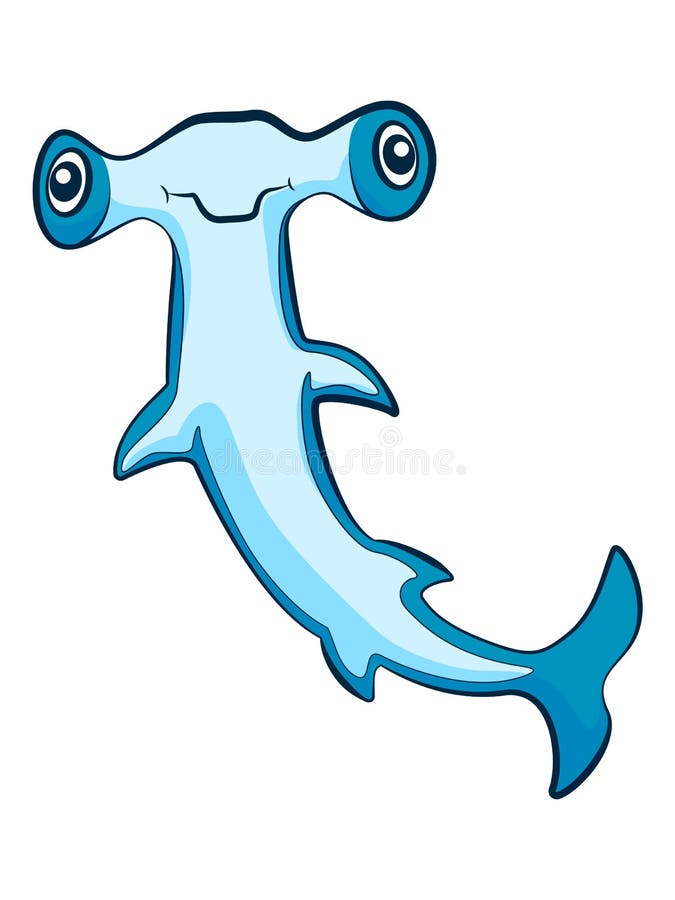 Pescados del martillo Figura estilo estilizado de la historieta Fondo aislado stock de ilustración Pescados del martillo Figura estilo estilizado de la historieta Fondo aislado stock de ilustración