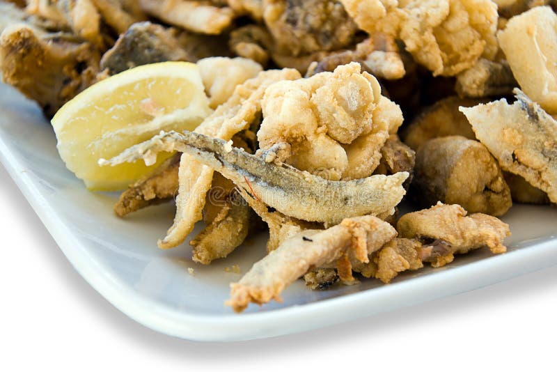 Pescados fritos mezclados fotos de archivo libres de regalías Pescados fritos mezclados fotos de archivo libres de regalías