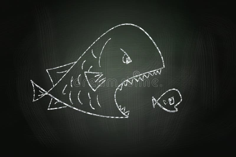 Pescados grandes que comen pequeños pescados libre illustration Pescados grandes que comen pequeños pescados libre illustration