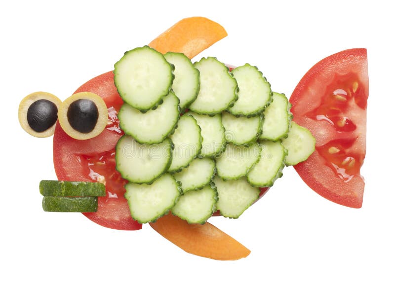 Pescados hechos de verduras foto de archivo libre de regalías Pescados hechos de verduras foto de archivo libre de regalías