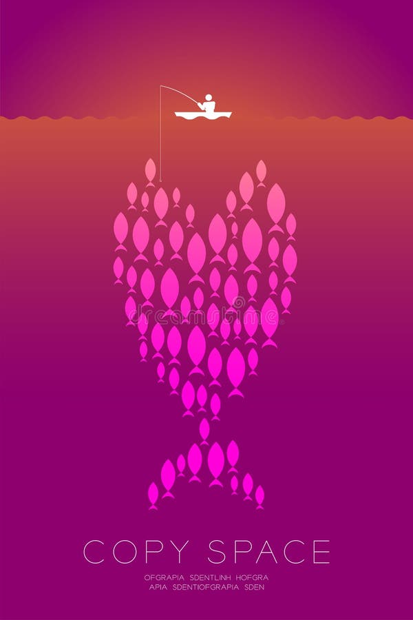 Pescatore in barca con la canna da pesca e banco o scuola di piccolo royalty illustrazione gratis Pescatore in barca con la canna da pesca e banco o scuola di piccolo royalty illustrazione gratis