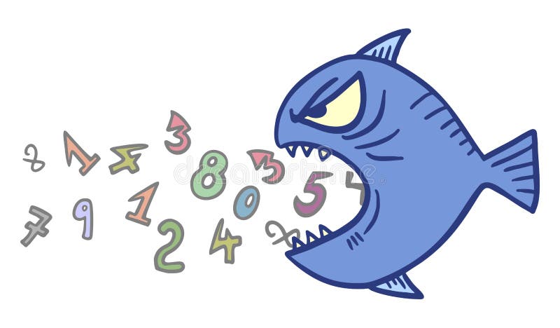 Pesce di per la matematica illustrazione vettoriale. Illustrazione di teamwork - 34174974