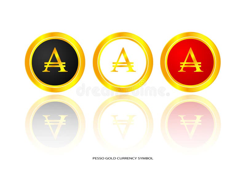 Pesoguldsymbol vektor illustrationer