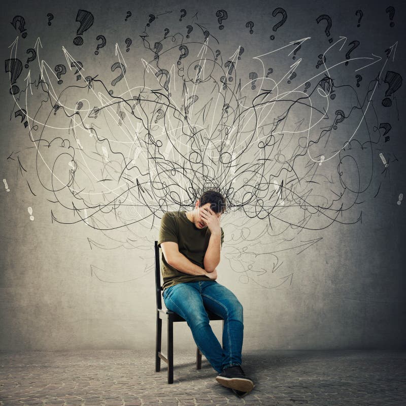 Pessimistic, disappointed man sitting on a chair in a dark room, suffer anxiety, distress depression feeling royalty free stock photos Pessimistic, disappointed man sitting on a chair in a dark room, suffer anxiety, distress depression feeling royalty free stock photos