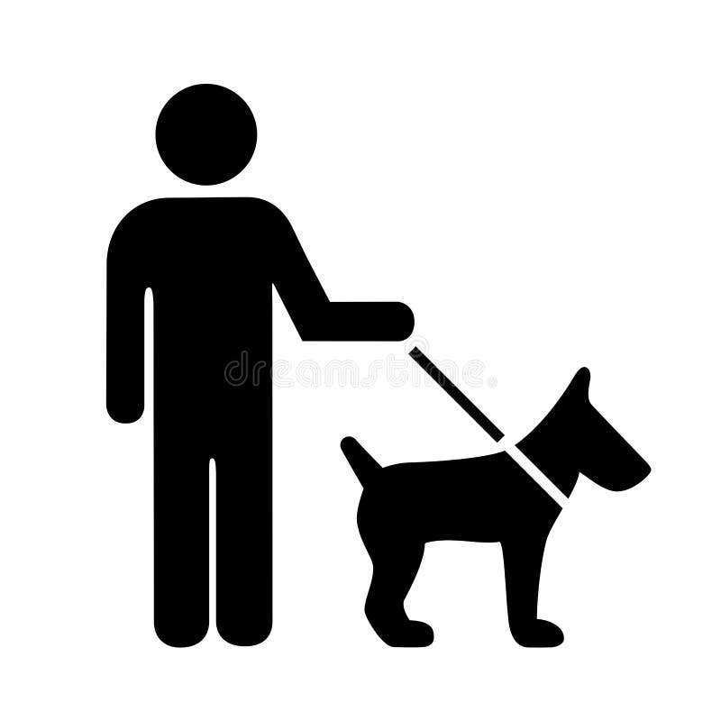 Pessoa com ícone do vetor do cão ilustração stock Pessoa com ícone do vetor do cão ilustração stock
