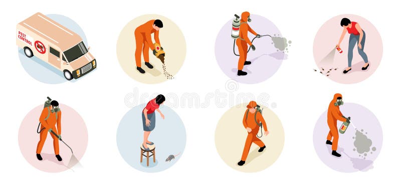 Pest Control Compositions Set royalty free illustration