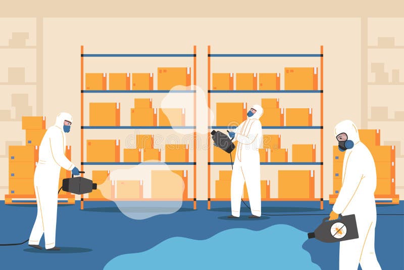 Pest Control Service Flat Background royalty free illustration