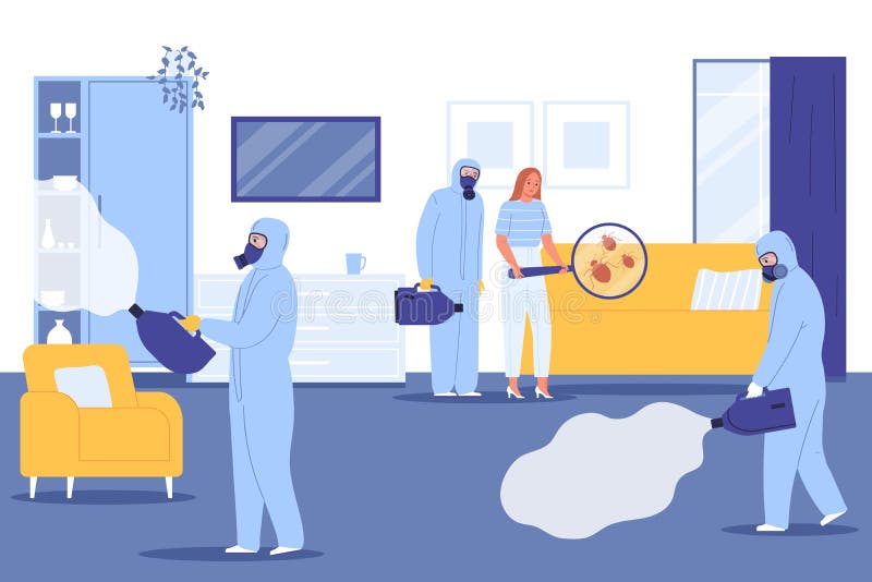 Pest Control Service Flat Composition stock illustration