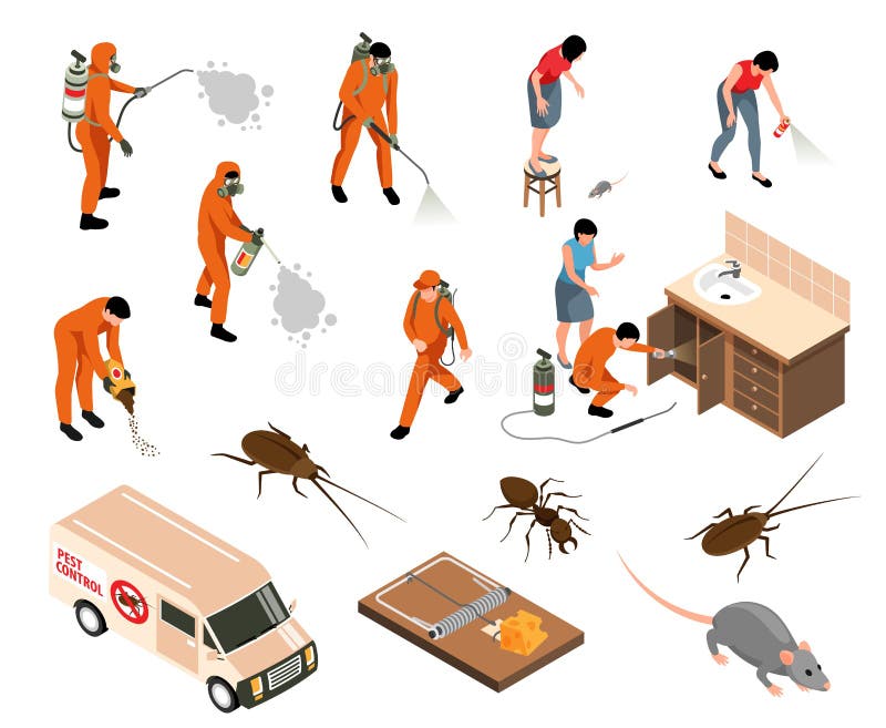 Pest Control Set stock illustration