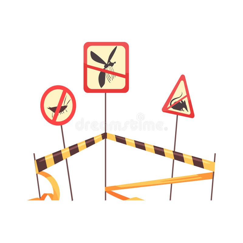 Pest Control Signs stock illustration