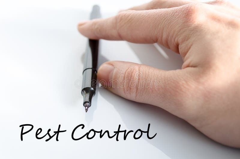 Pest control text concept isolated over white background