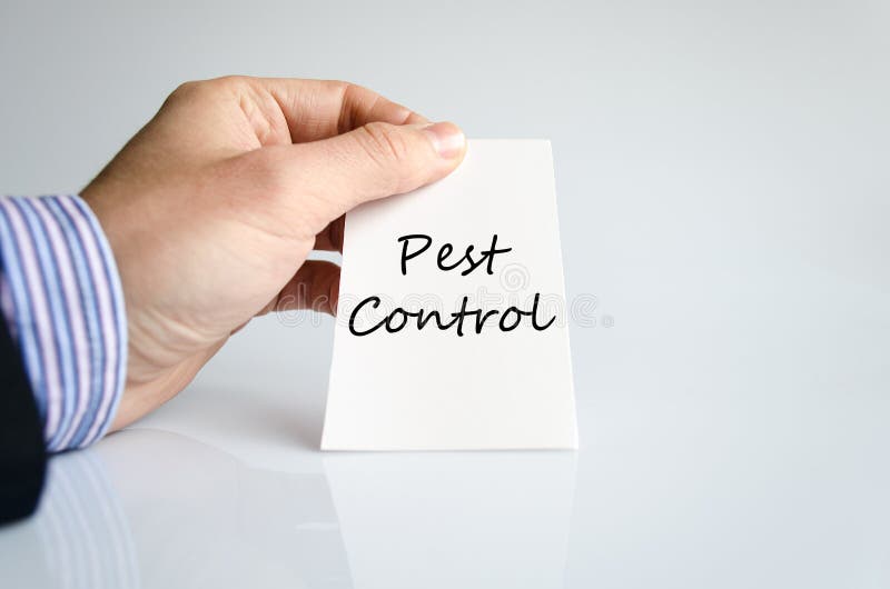 Pest control text concept over white background