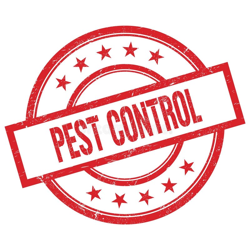 PEST CONTROL Text Written on Red Vintage Round Stamp Stock Illustration