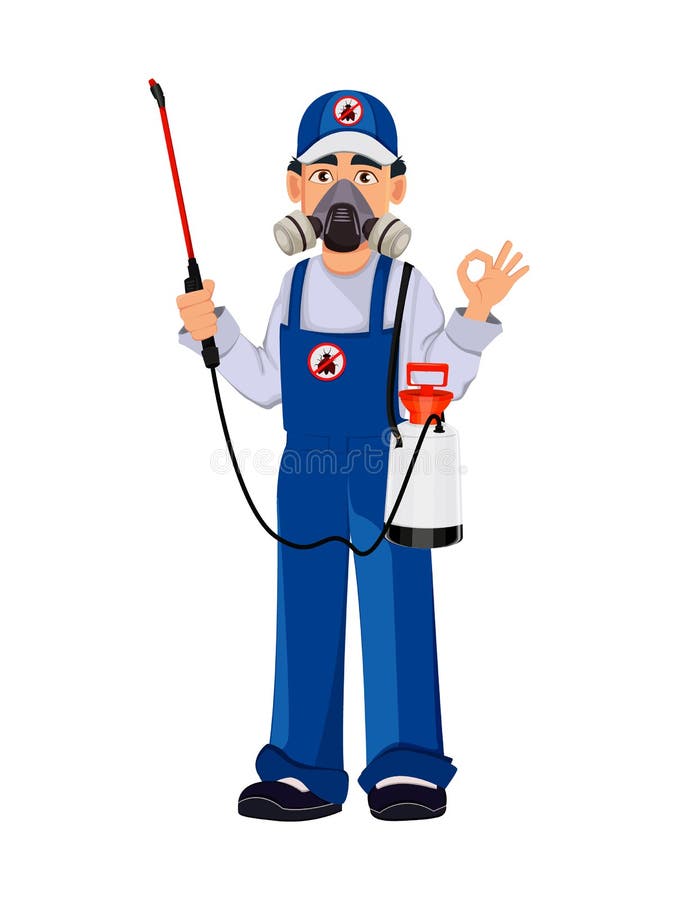 Pest Control Worker in Protective Workwear Stock Vector - Illustration of  cockroach, looking: 154589422