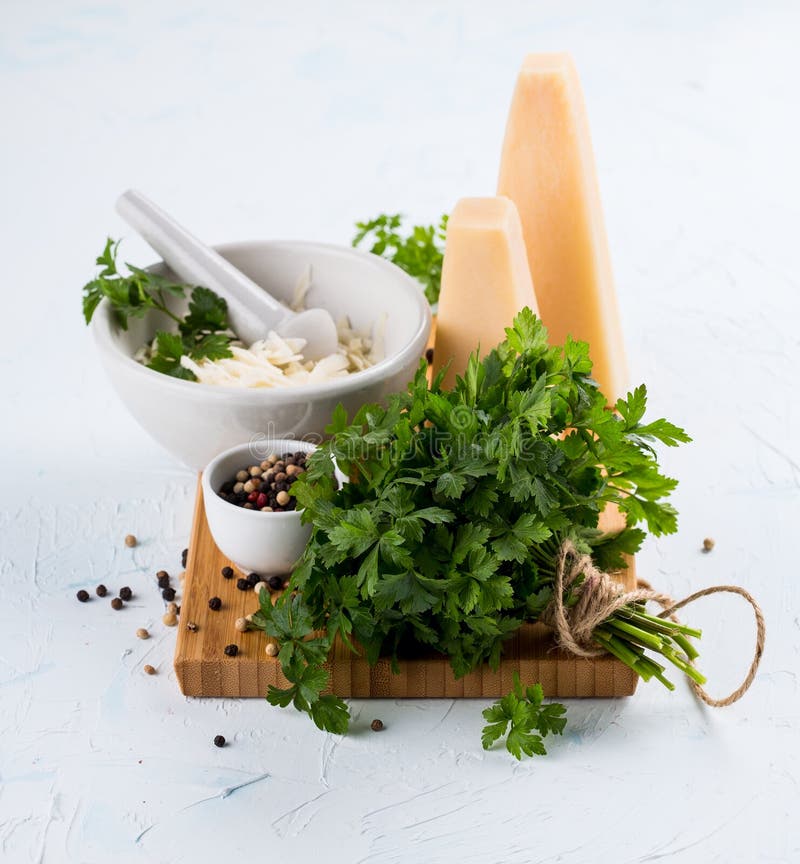 Pesto ingredients stock photo. Image of grater, cooking 79178424