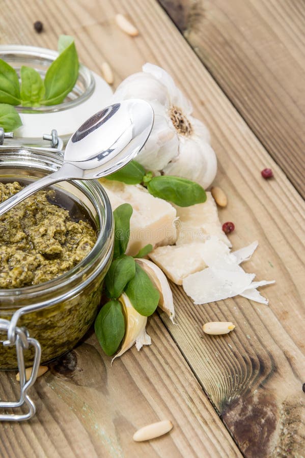 Pesto Sauce with Ingredients Stock Photo Image of tasty, shot 33814108