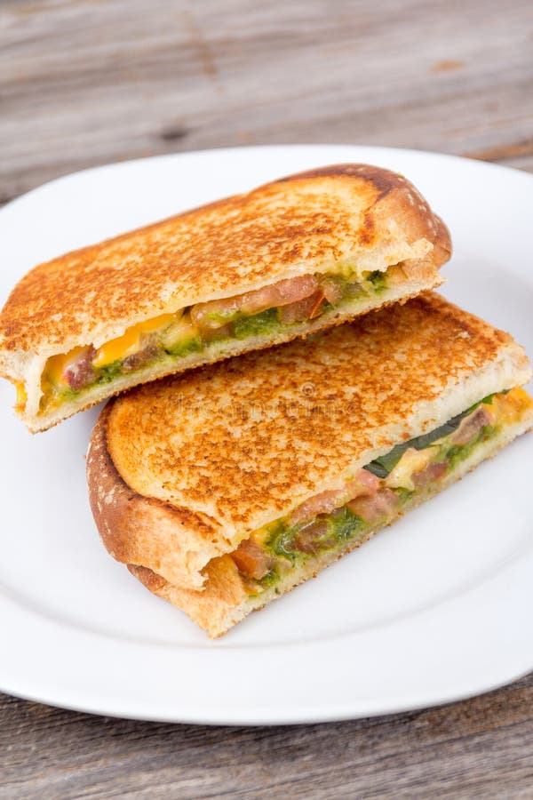Pesto Tomato Grilled Cheese Sandwich Stock Photo Image of restaurant