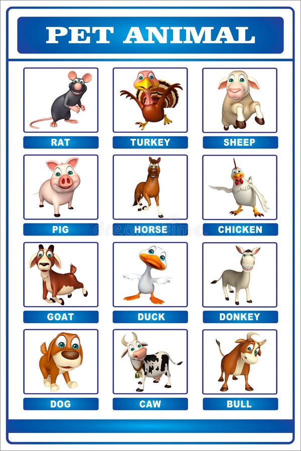 Pet animal chart stock illustration. Illustration of school - 70015434