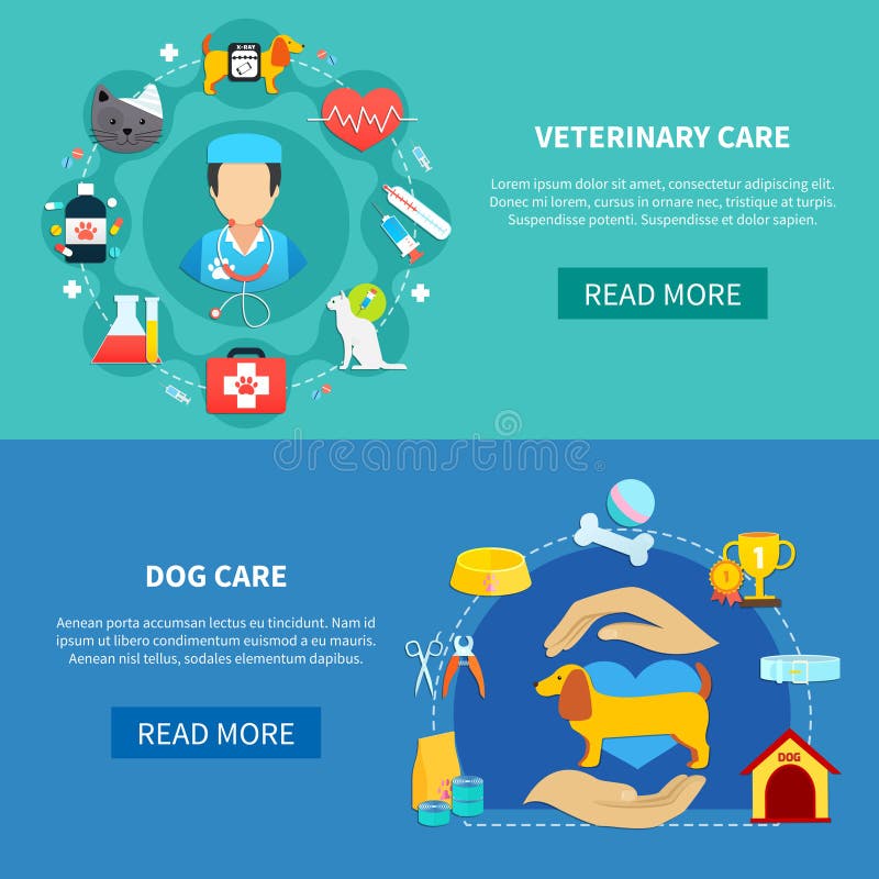 Pet Care Banners stock vector. Illustration of horizontal 91789084
