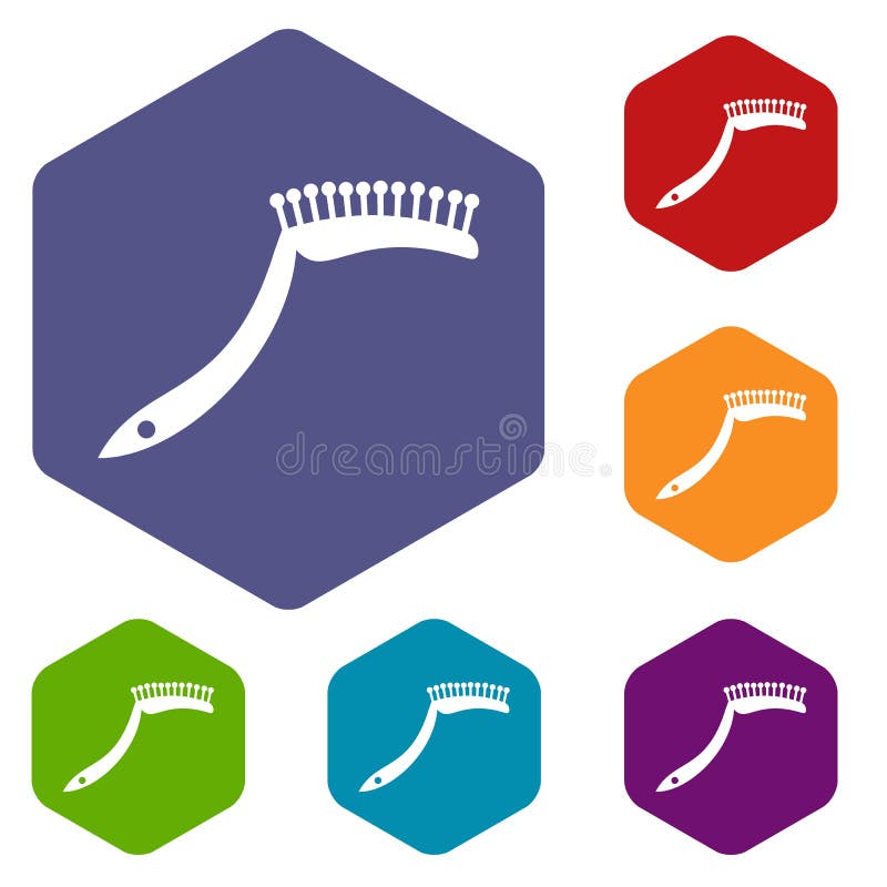 Pet comb icons set hexagon stock vector. Illustration of barber 91323175