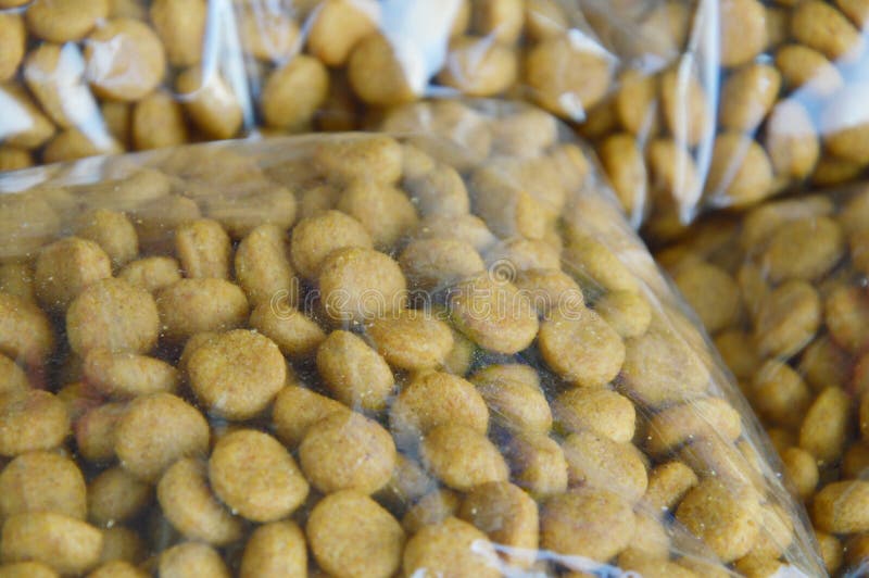 Pet food in plastic bag stock image. Image of economic 50186515