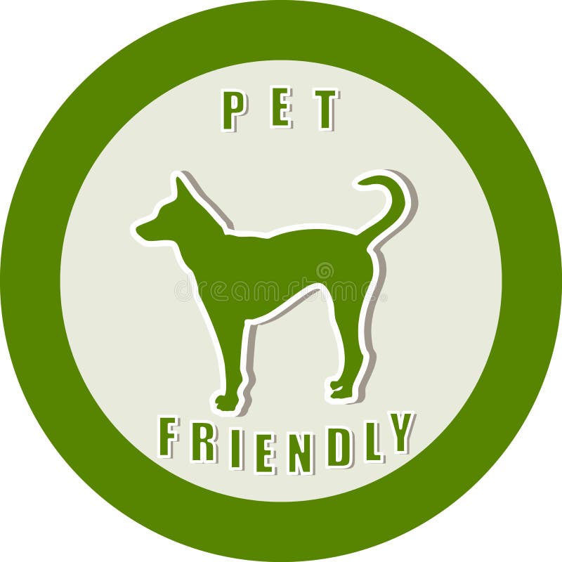 Pet Friendly Sign With dog silhouette royalty free illustration