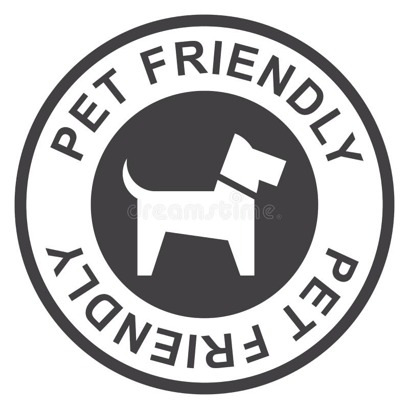 Pet friendly stamp, black isolated on white background, vector illustration. vector illustration