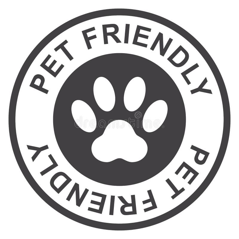Pet friendly stamp, black isolated on white background, vector illustration. vector illustration