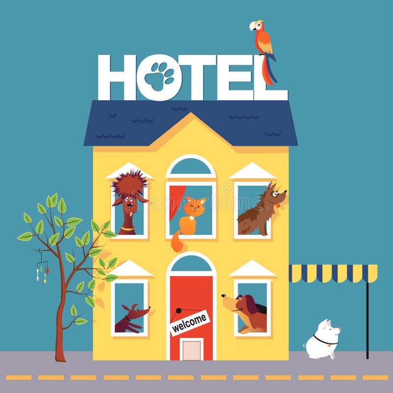 Pet hotel vector illustration Pet hotel vector illustration