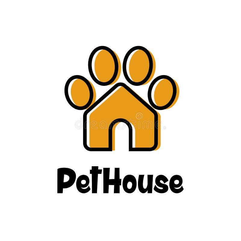 Pet House Logo with Paw Icon Concept Design Illustration. Pet Shop/store, Pet Care, Pet Clinic Symbol Icon Stock Illustration - Illustration of agency, 182307162