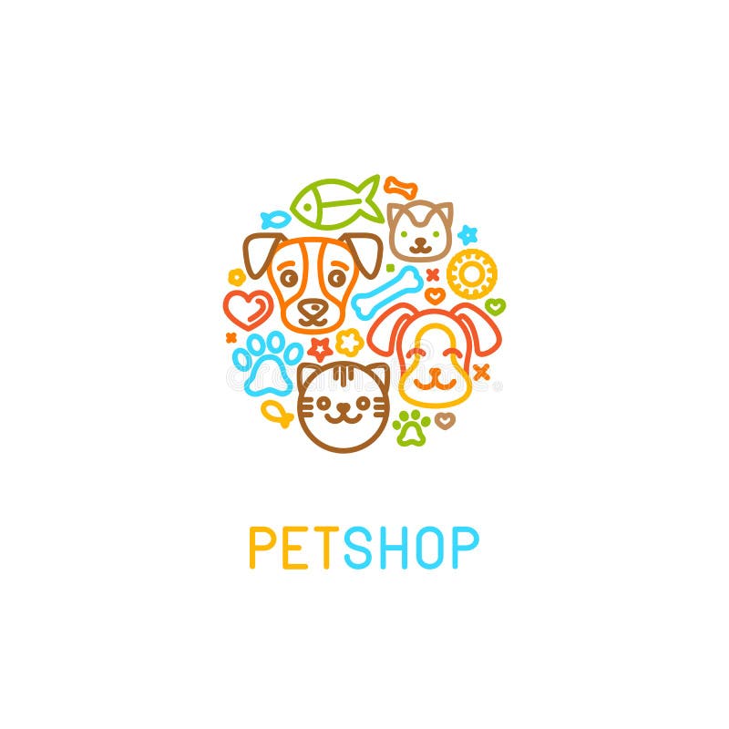 Pet Logo Design Elements Stock Vector Illustration Of Adoption