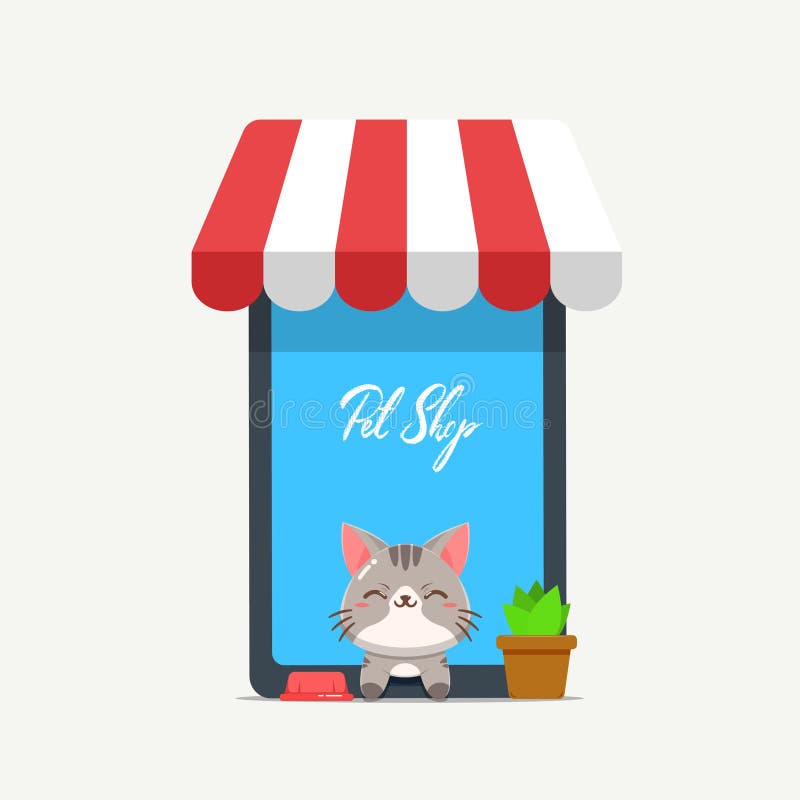 Pet Shop App Concept Design. Online Pet Shop Screen Mobile Vector