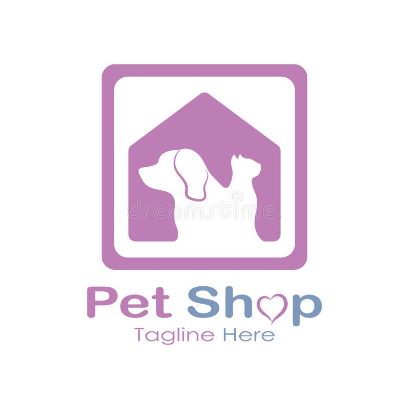 Pet Shop Logo Design Icon Illustration Template Vector with Modern