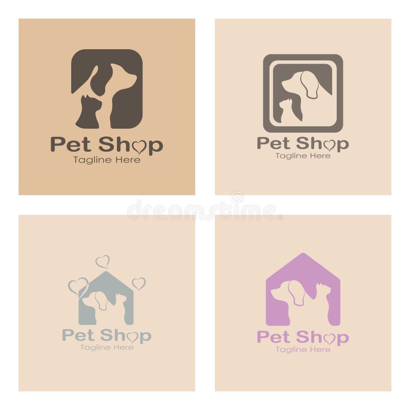 Pet Shop Logo Design Icon Illustration Template Vector with Modern