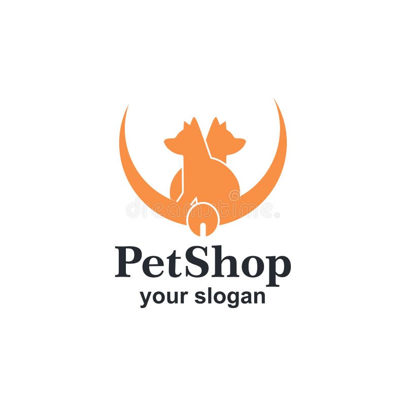 Pet shop logo template stock illustration. Illustration of company