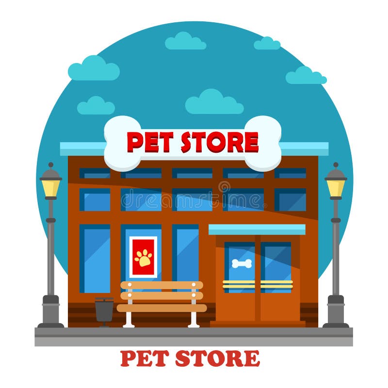 Pet Store and Shop for Animal Care Building Stock Vector - Illustration of  grooming, facade: 77984544