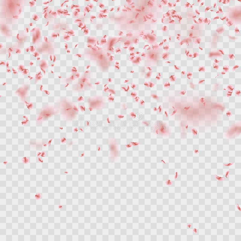 Romantic Falling Flower Petals Heart Shape. EPS 10 Vector Stock Vector