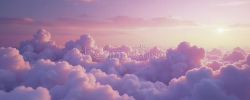 Pete blânde de nori cirrus împotriva unui orizont roz seren moale royalty free illustration