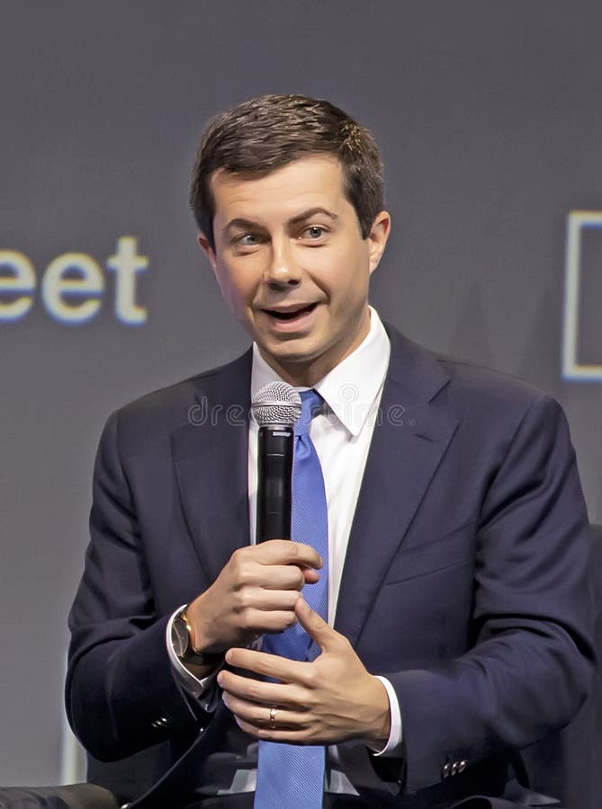 Pete Buttigieg, answers questions at the 2019 J Street Conference: Rise to the Moment, in Washington, DC on October 28, 2019 at the Walter E. Washington Convention Center in the nation`s capital. J Street is an American, predominantly Jewish organization, dedicated to trying to achieve peace between Israel and Arab nations and between Israel and the Palestinians in the form of a a two state solution.  Buttigieg is also a Democrat running for the party`s nomination for the presidency in 2020.  Pete Buttigieg, answers questions at the 2019 J Street Conference: Rise to the Moment, in Washington, DC on October 28, 2019 at the Walter E. Washington Convention Center in the nation`s capital. J Street is an American, predominantly Jewish organization, dedicated to trying to achieve peace between Israel and Arab nations and between Israel and the Palestinians in the form of a a two state solution.  Buttigieg is also a Democrat running for the party`s nomination for the presidency in 2020.