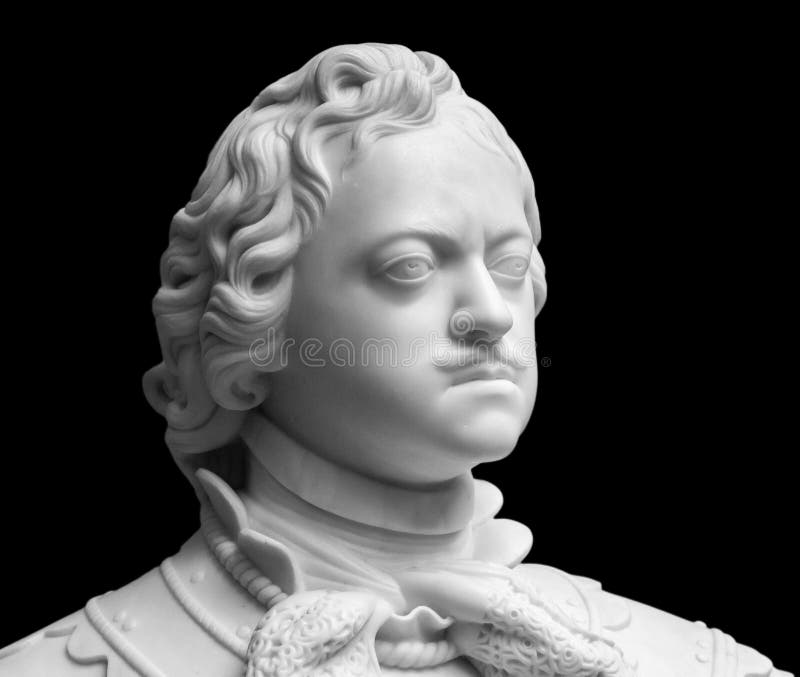 Peter the Great marble portrait bust. Russian Emperor Peter I. Peter the Great marble portrait bust. Russian Emperor Peter I