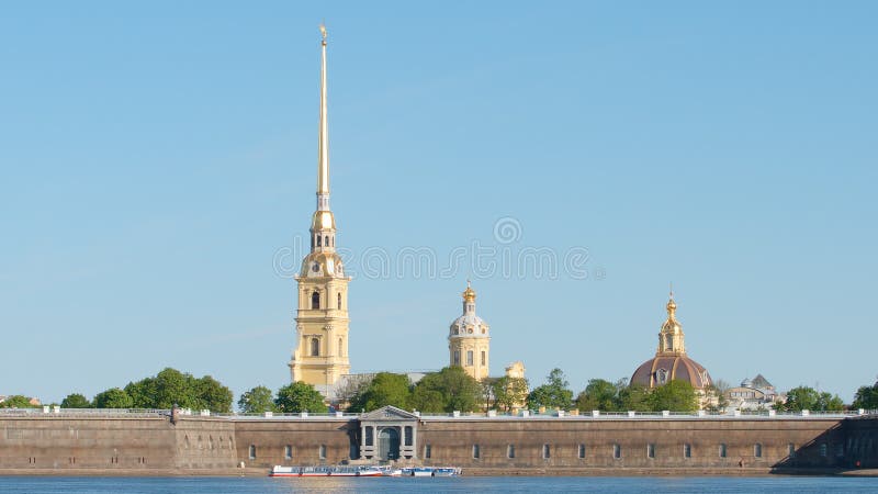 Peter and Paul Fortress and the Neva river in a sunny day - St. Petersburg, Russia